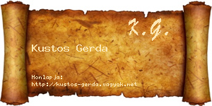 Kustos Gerda névjegykártya